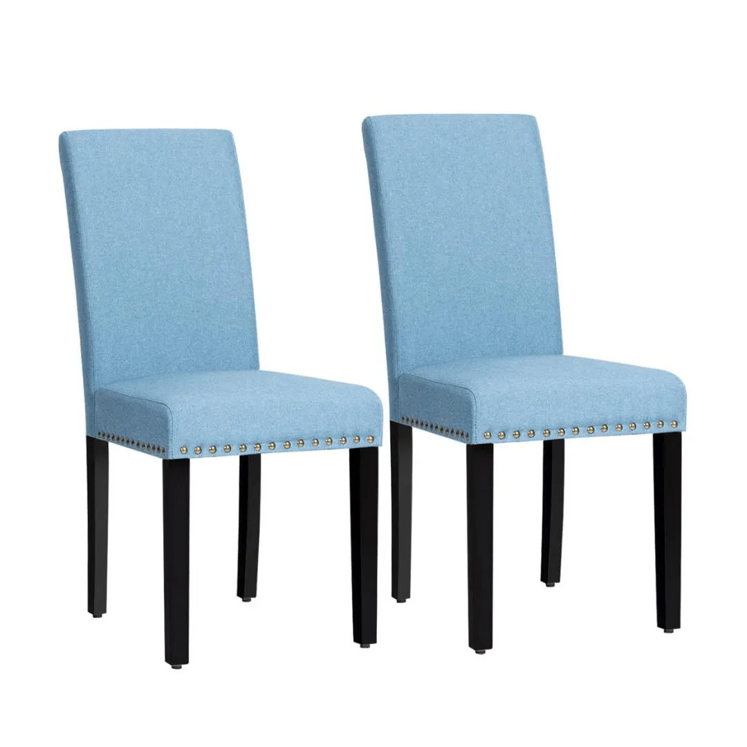 Upholstered Dining Chairs Set of 2 or 4, Fabric Side Chairs w/Wood Legs