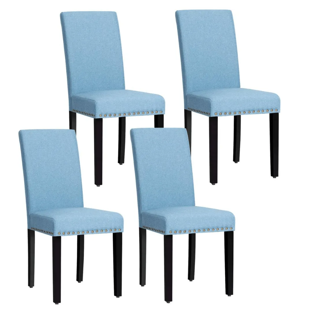Upholstered Dining Chairs Set of 2 or 4, Fabric Side Chairs w/Wood Legs