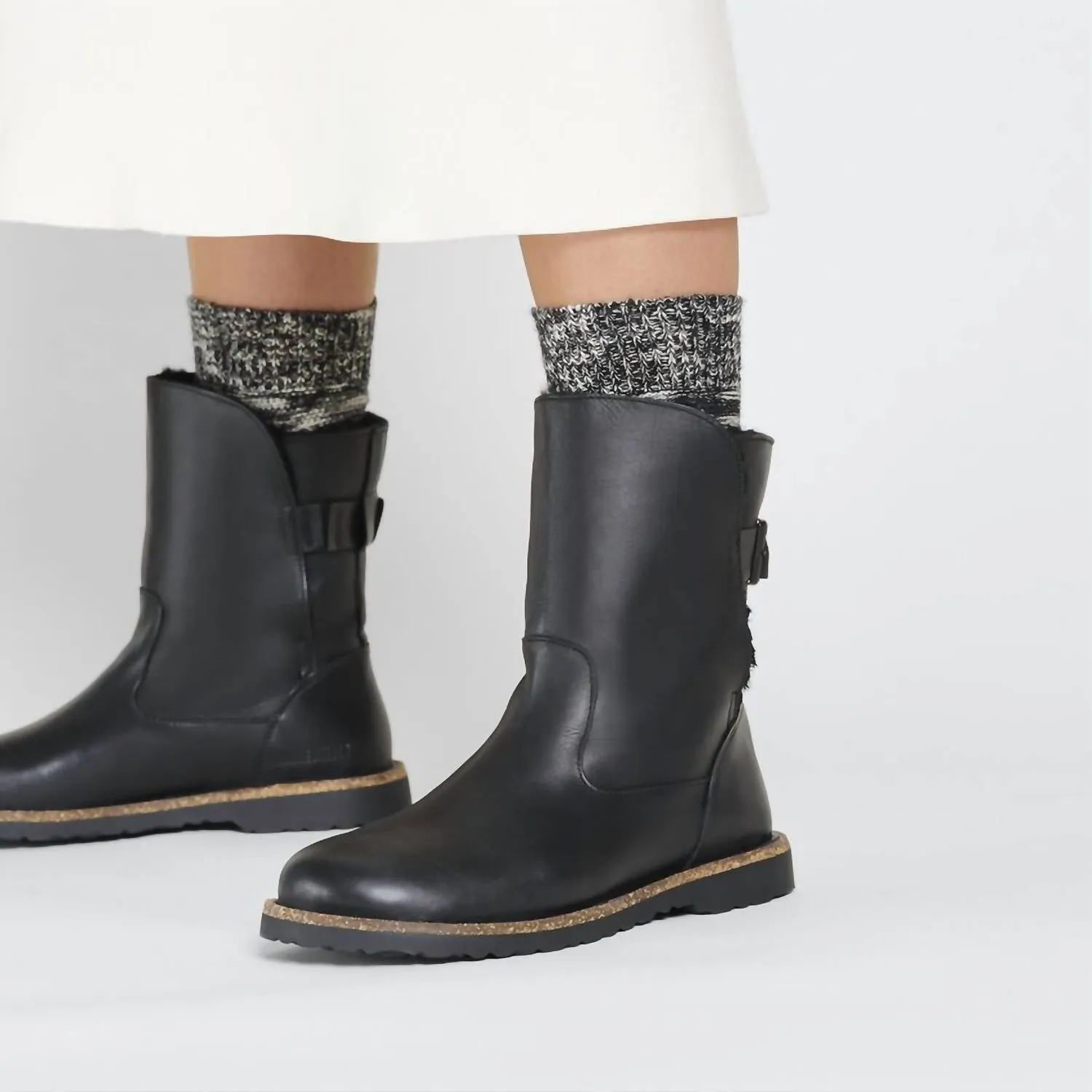 Uppsala Leather Shearling Boots - Regular/wide In Black