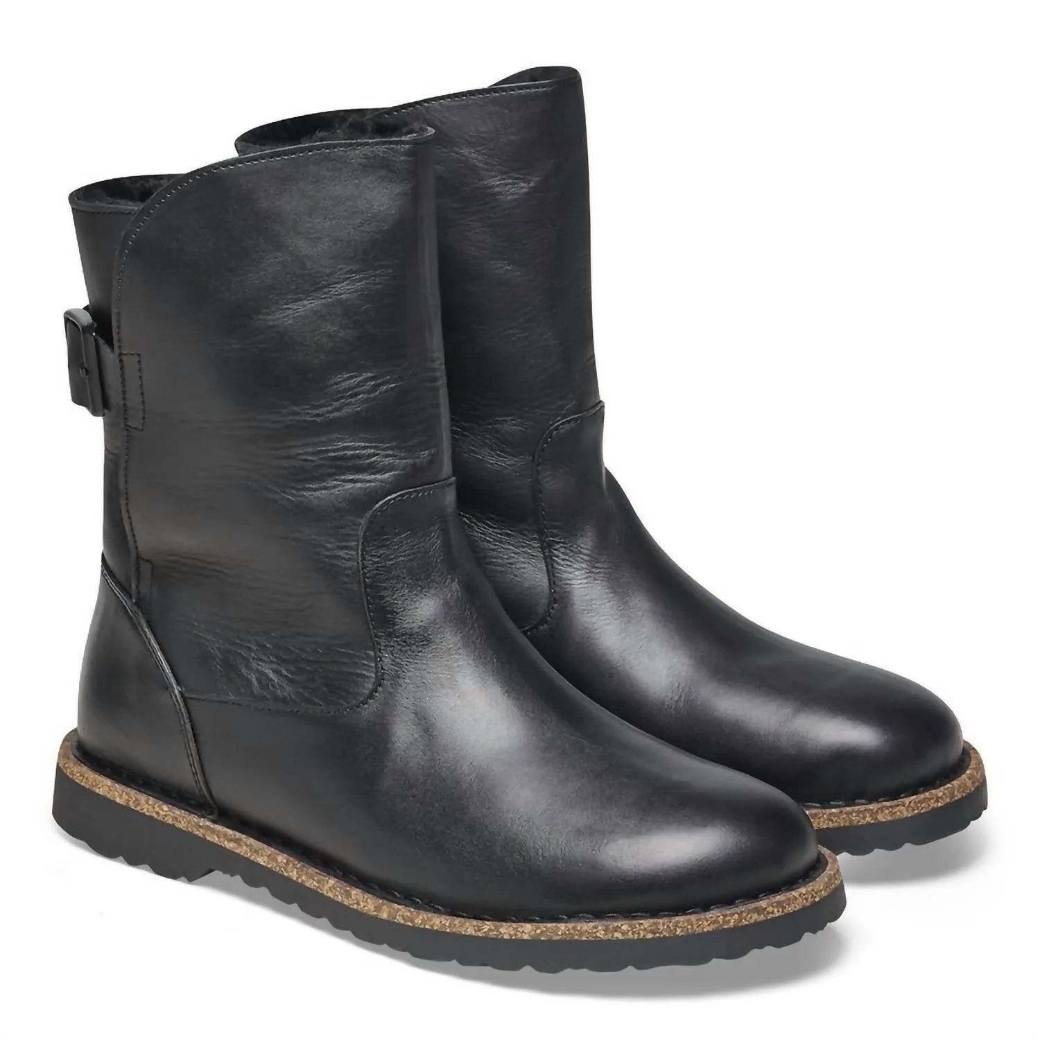 Uppsala Leather Shearling Boots - Regular/wide In Black