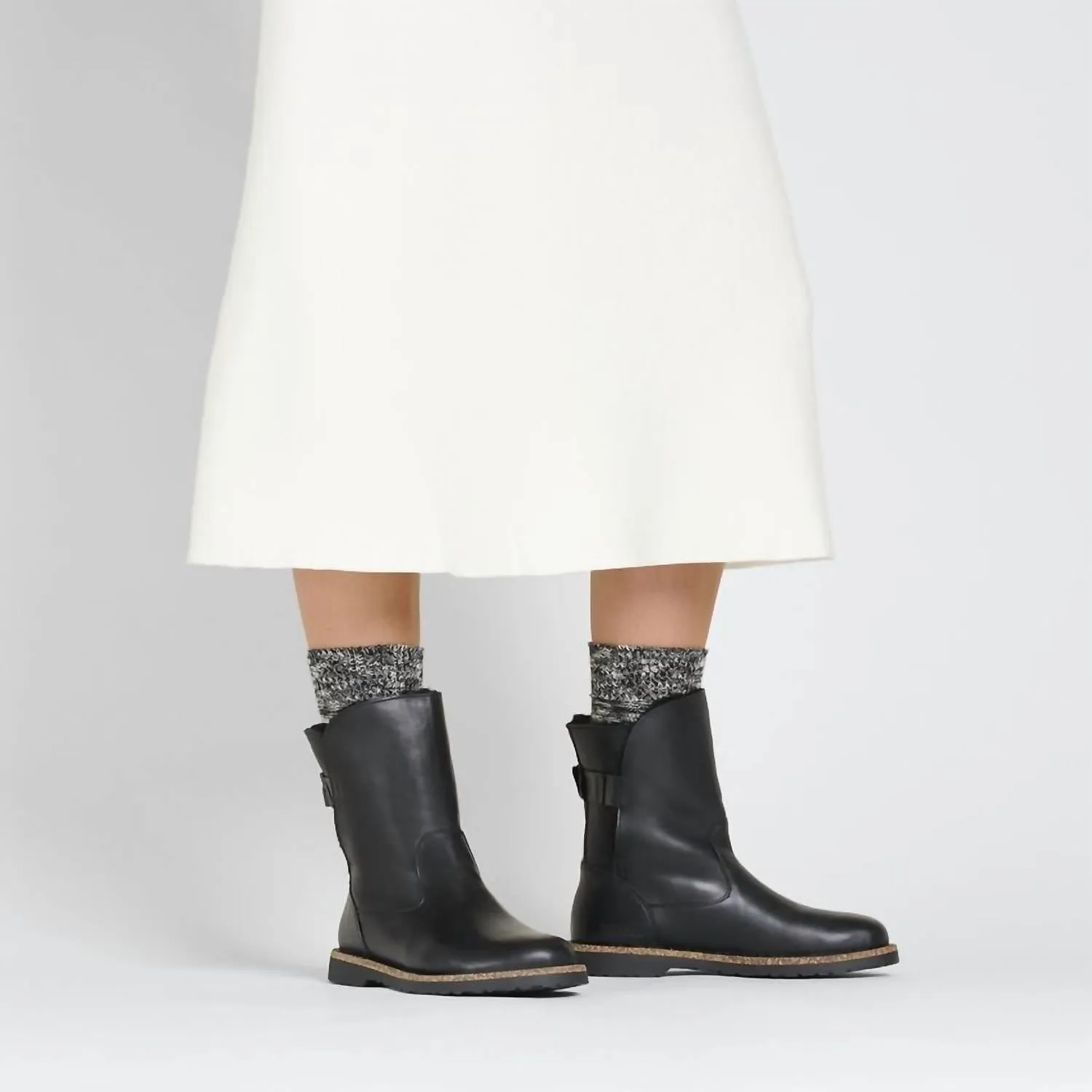 Uppsala Leather Shearling Boots - Regular/wide In Black