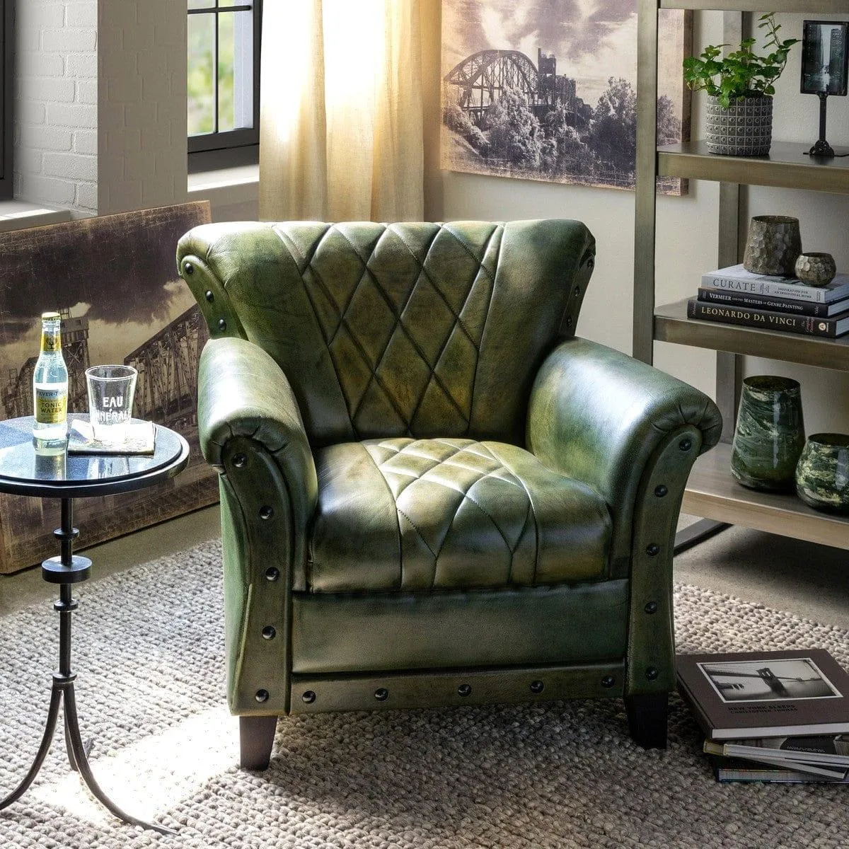 Urban Living Buffalo Leather Arm Chair gaming chair, computer chair