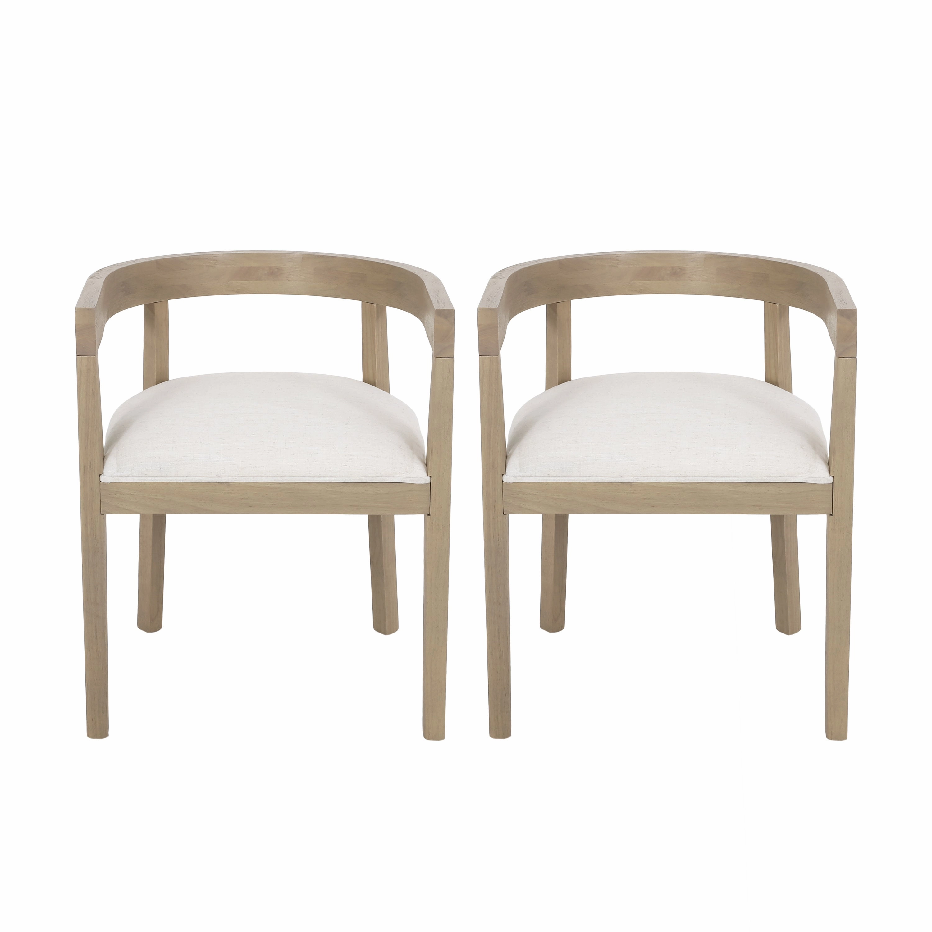 Vande Fabric Upholstered Wood Tub Dining Chairs, Set of 2 dining table set, 6-piece dining set