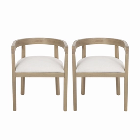 Vande Fabric Upholstered Wood Tub Dining Chairs, Set of 2 dining table set, 6-piece dining set