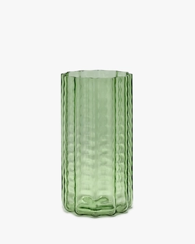 Vase 02 green transparent Waves