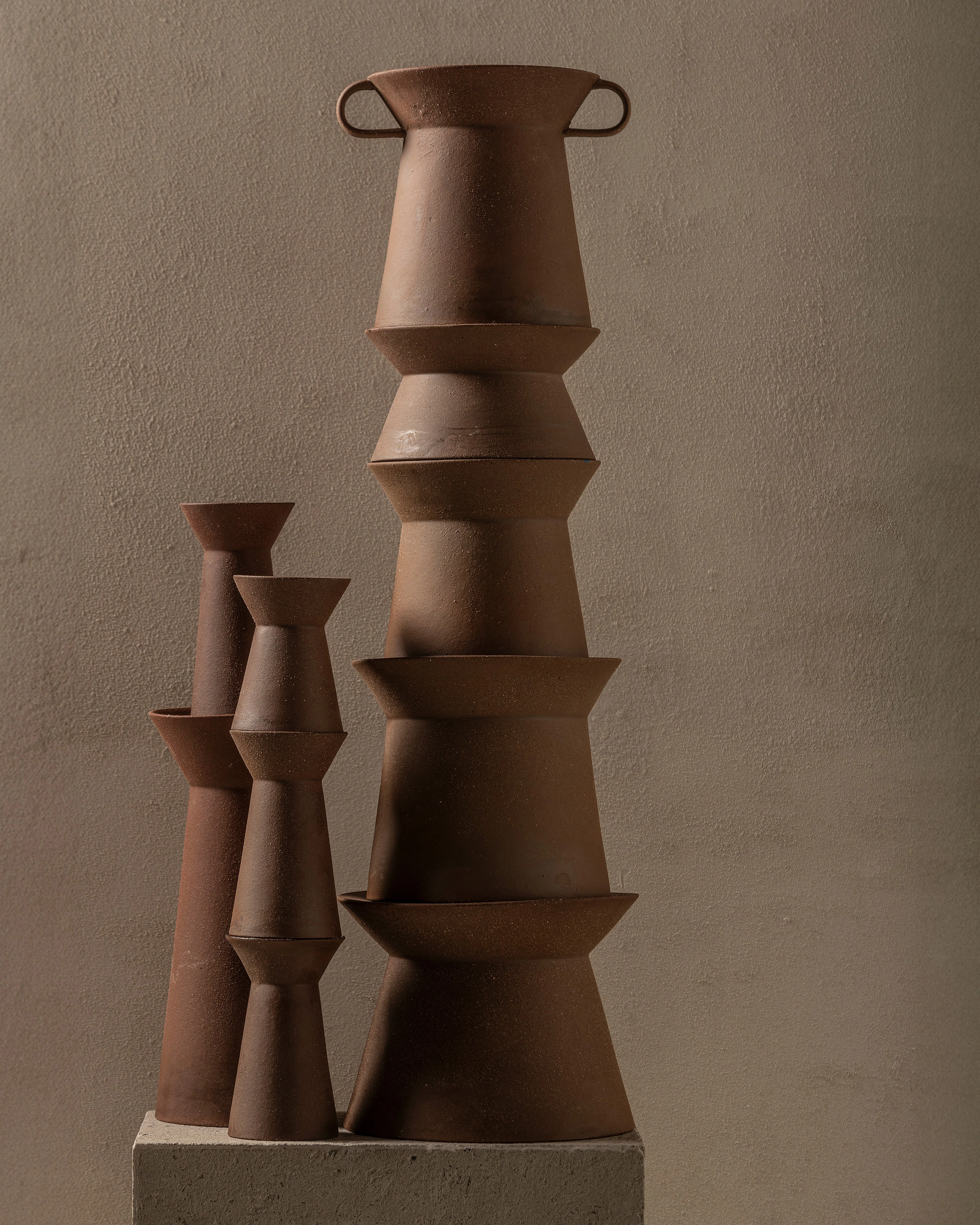 Vase 02 L red brown Marie-Ann