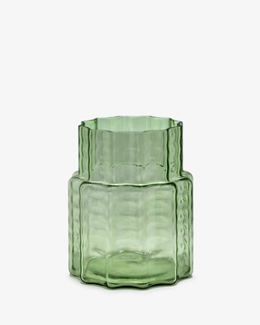 Vase 04 green transparent Waves