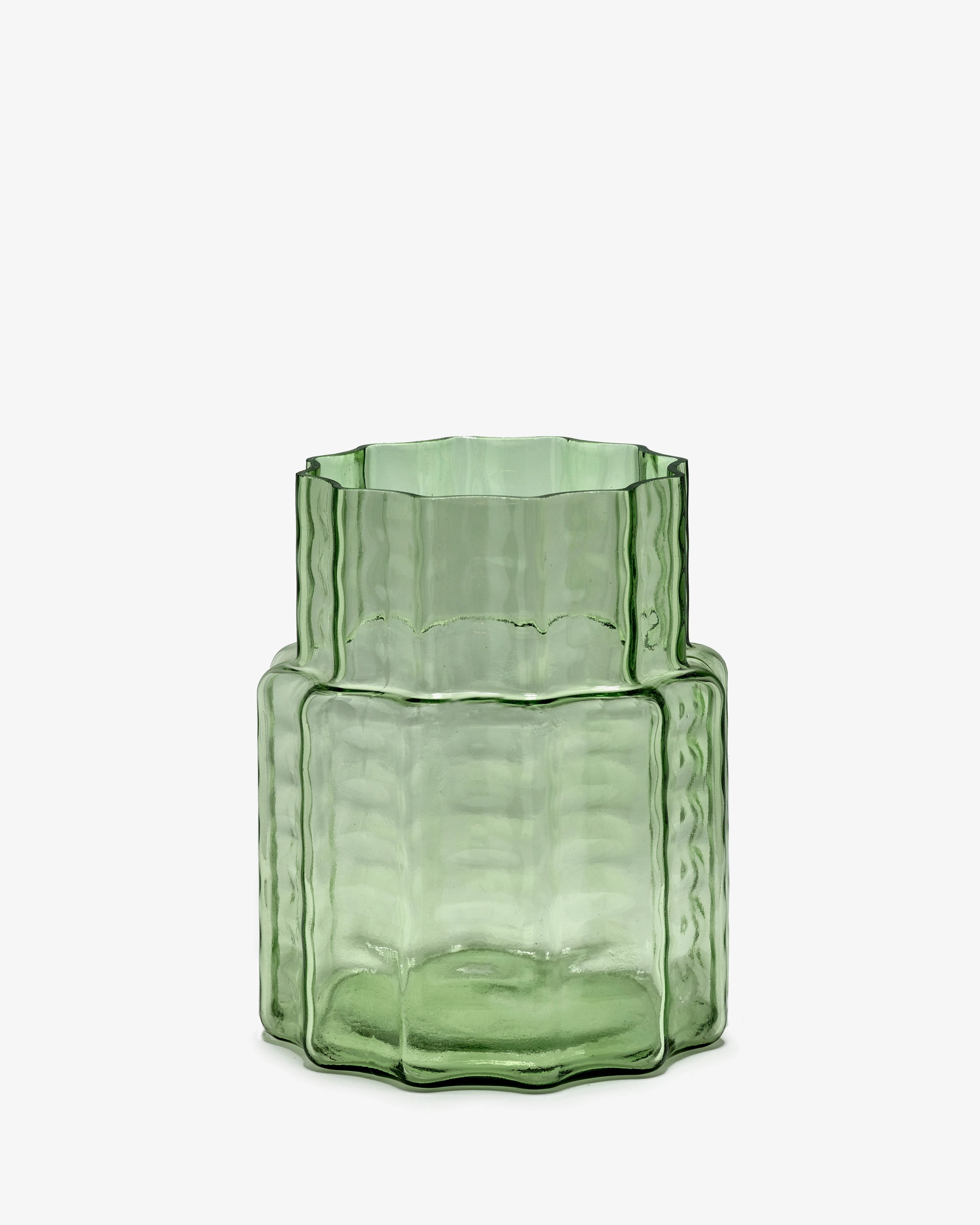 Vase 04 green transparent Waves