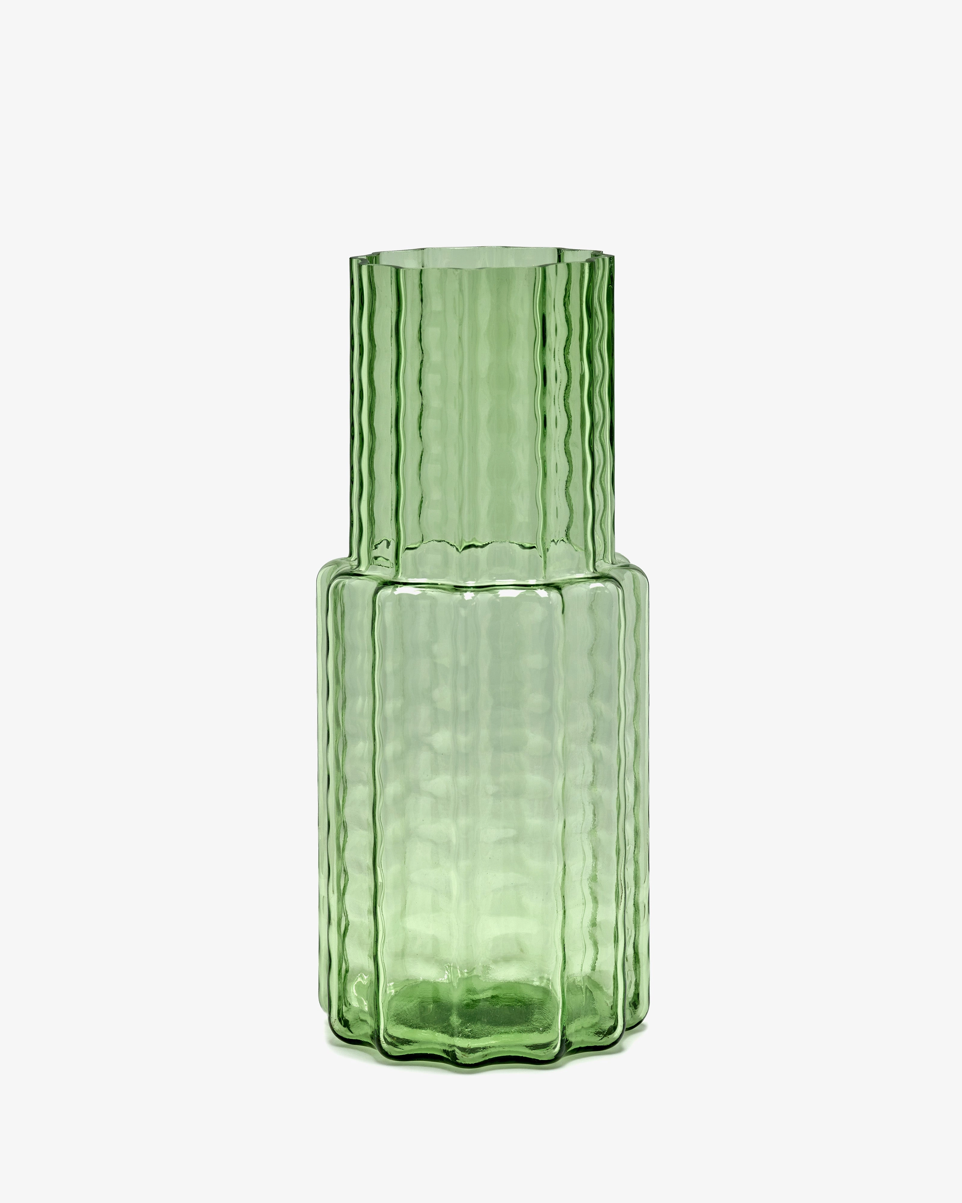 Vase 05 green transparent Waves