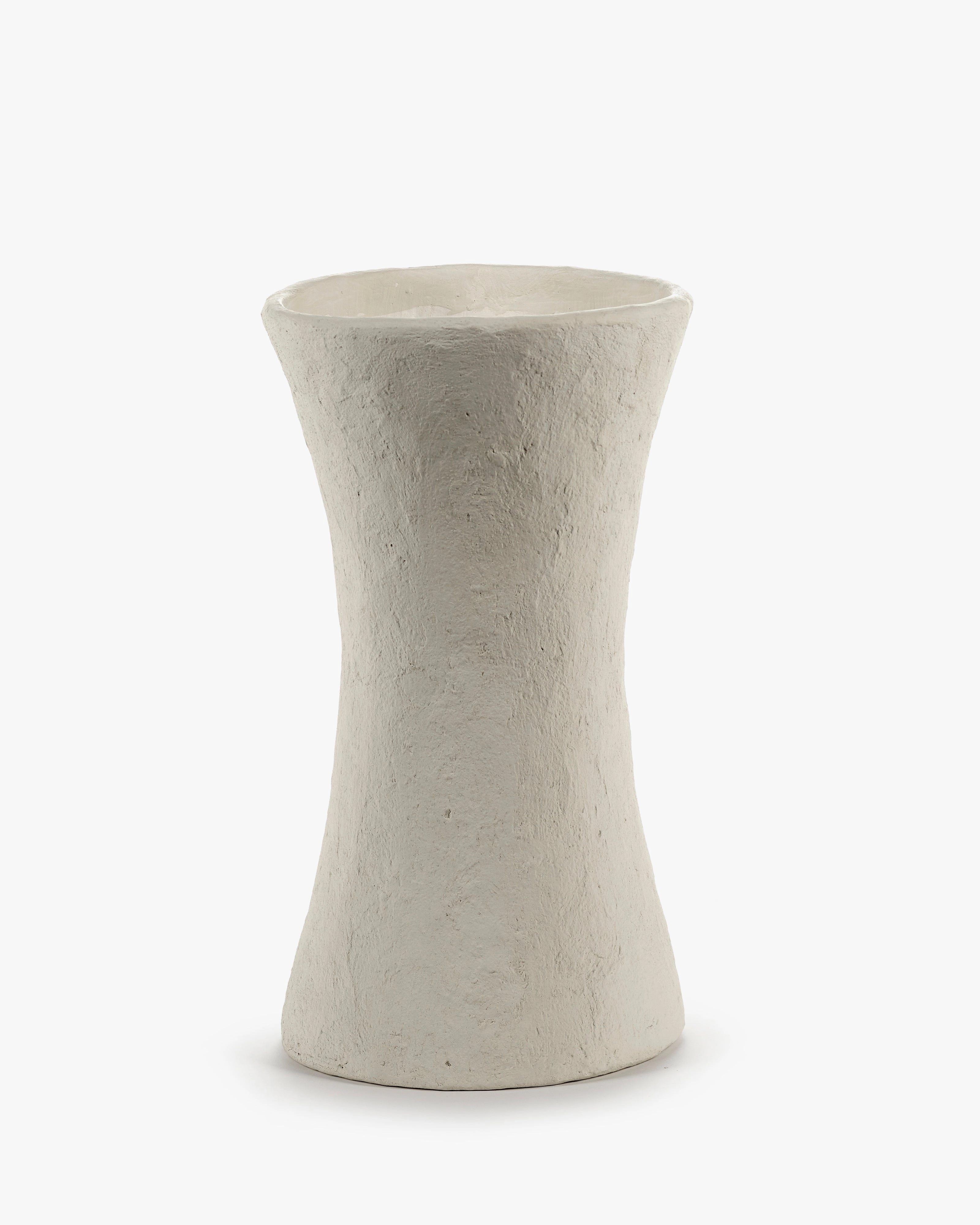 Vase S white paper mache Earth