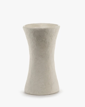 Vase S white paper mache Earth