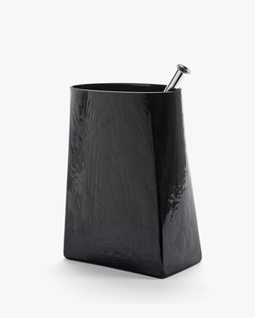 Vase with glass tube 03 black Josephine