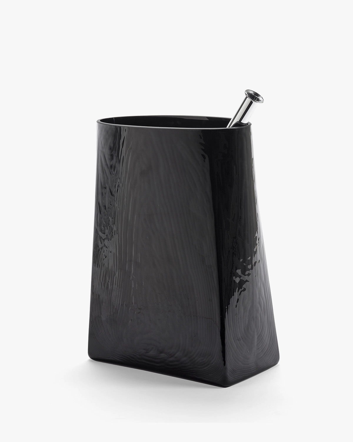 Vase with glass tube 03 black Josephine
