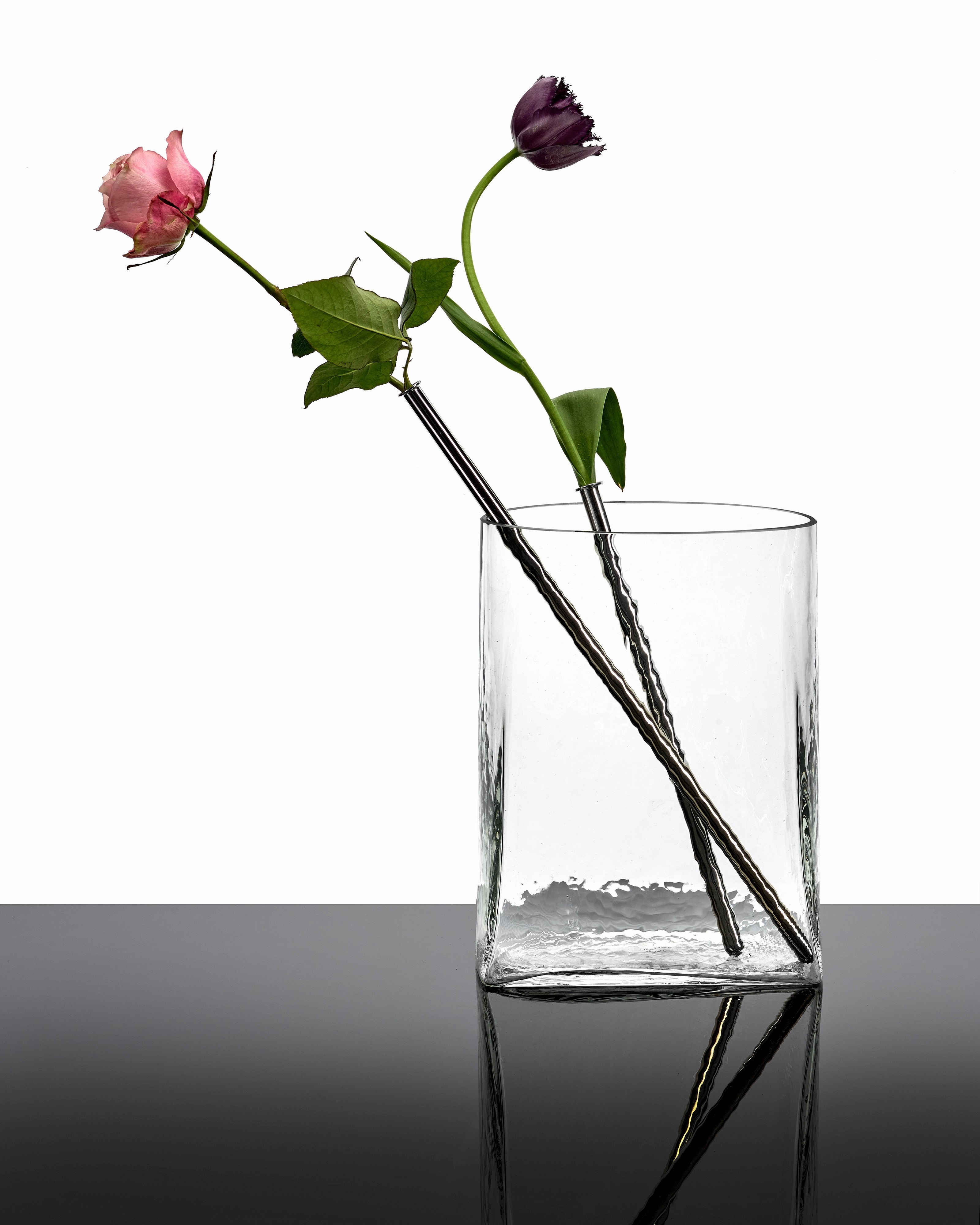 Vase with glass tube 03 transparent Josephine