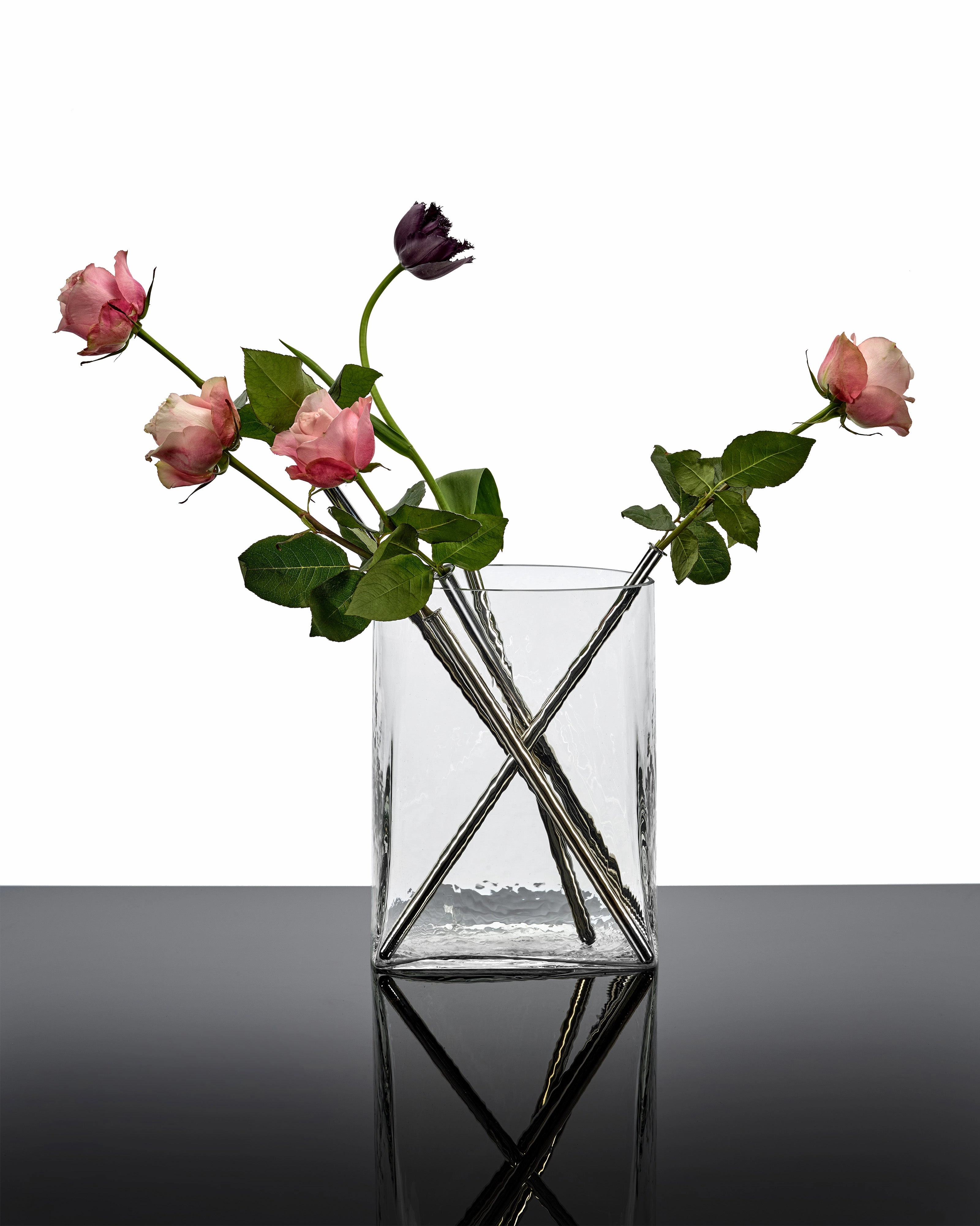 Vase with glass tube 03 transparent Josephine