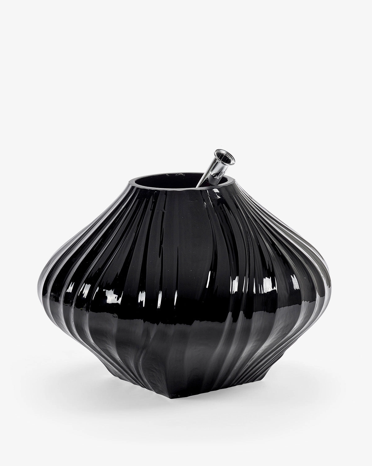 Vase with glass tube 04 black Josephine