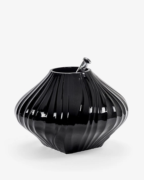 Vase with glass tube 04 black Josephine