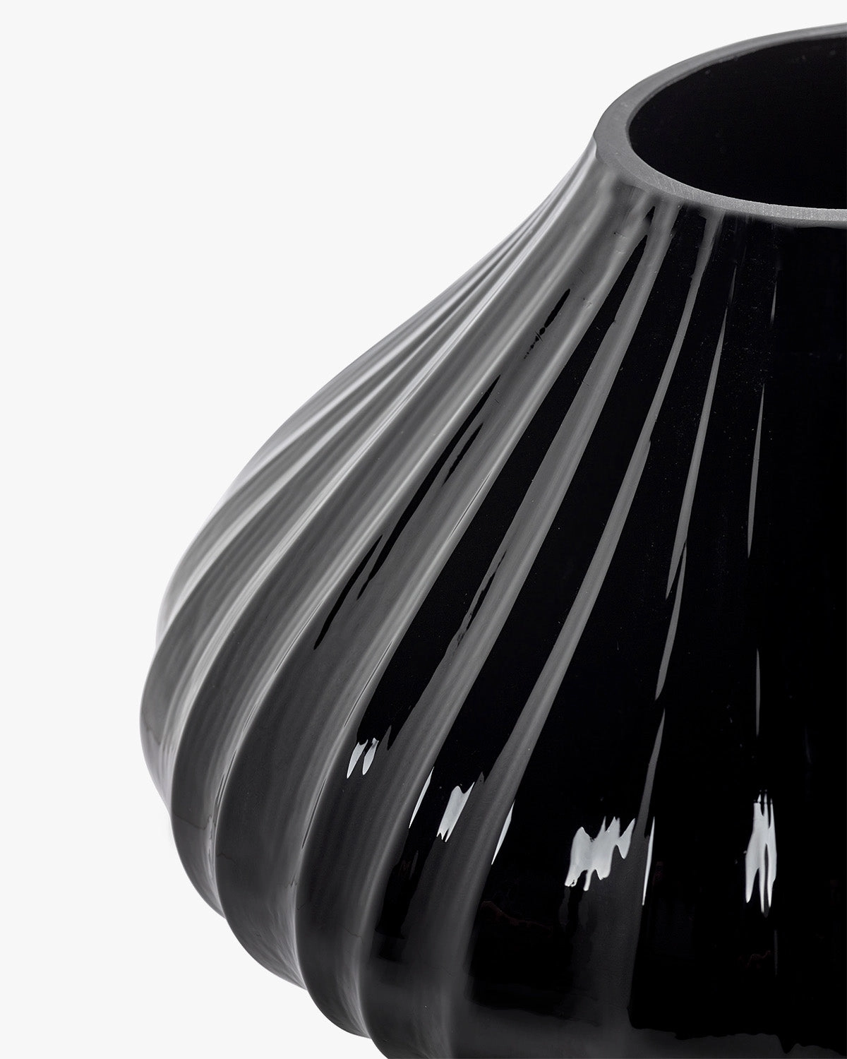 Vase with glass tube 04 black Josephine