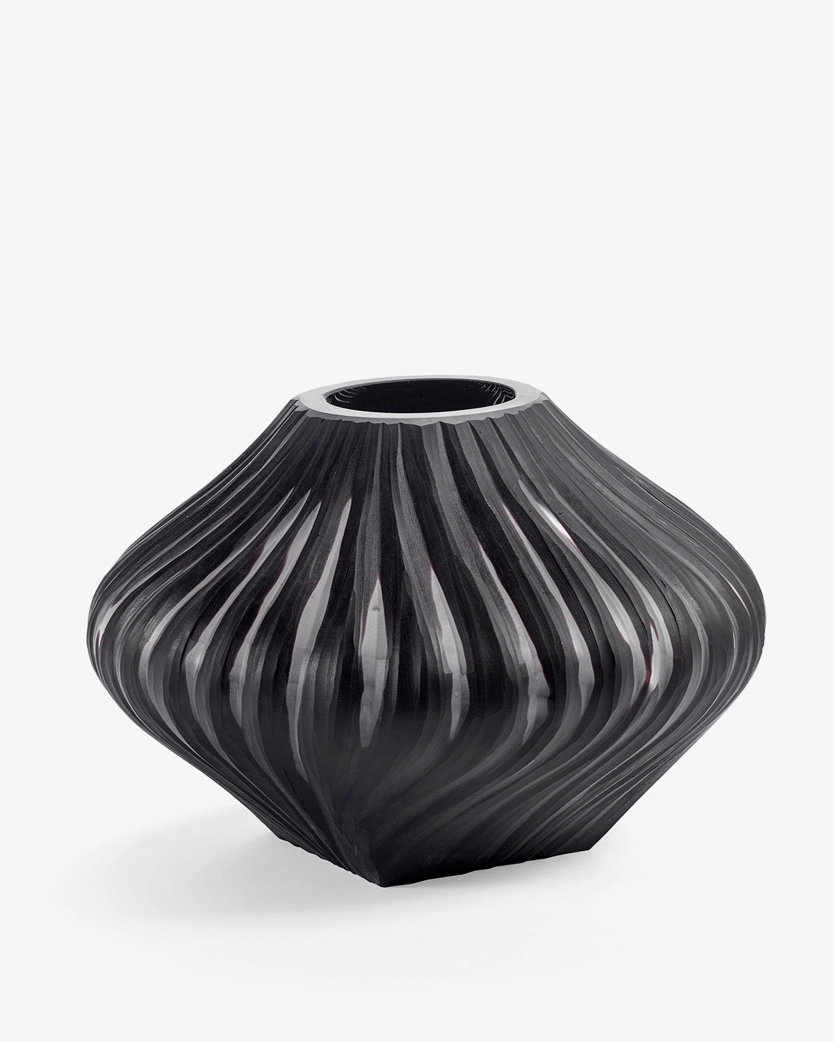 Vase with glass tube 04 black matt Josephine