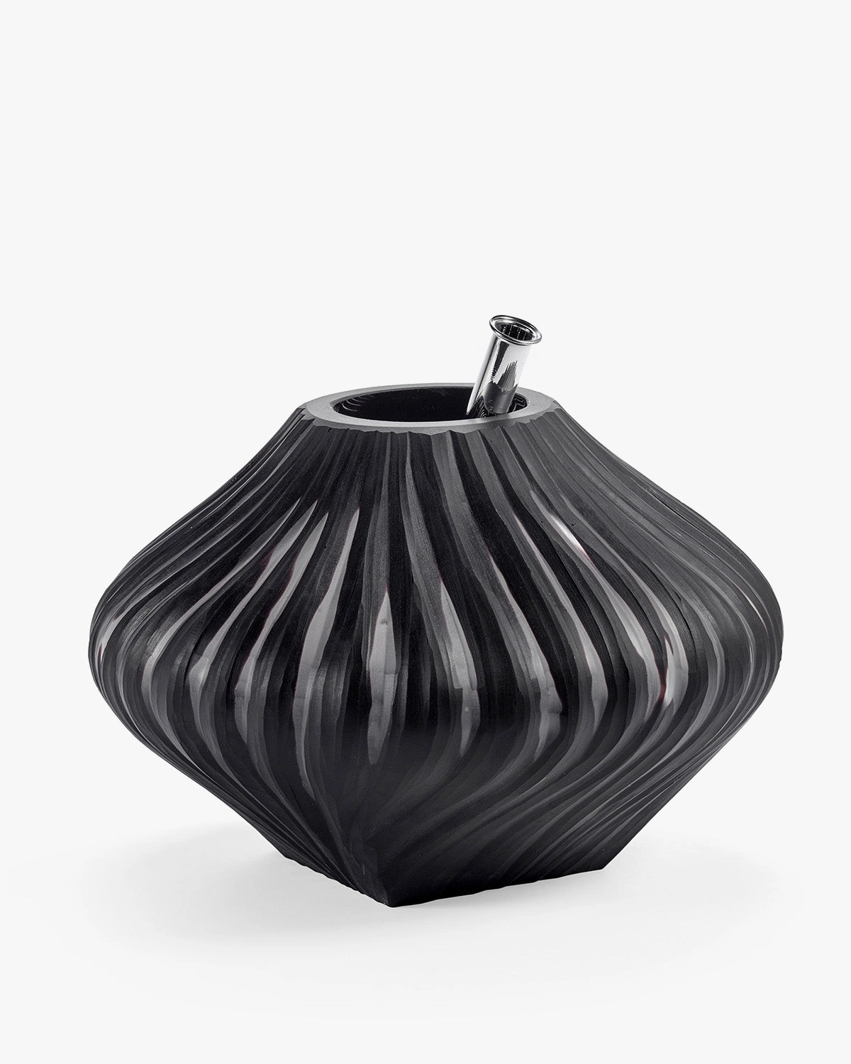 Vase with glass tube 04 black matt Josephine