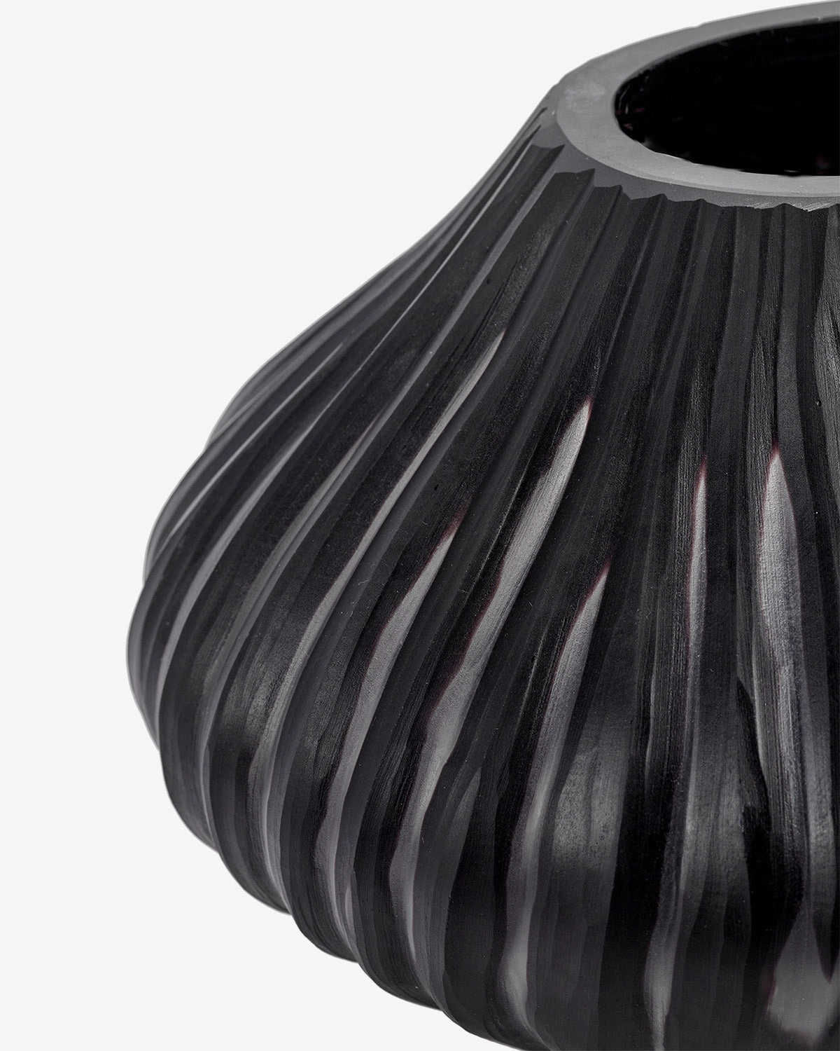 Vase with glass tube 04 black matt Josephine