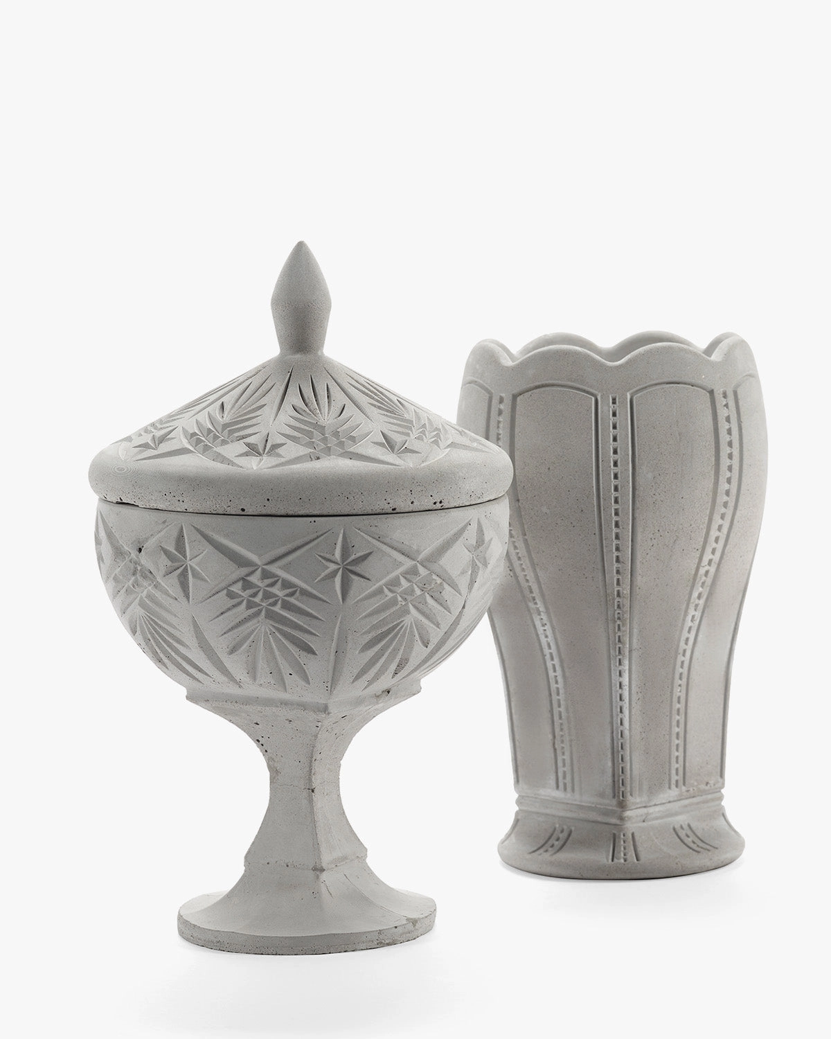 Vase with glass tube 05 concrete Josephine