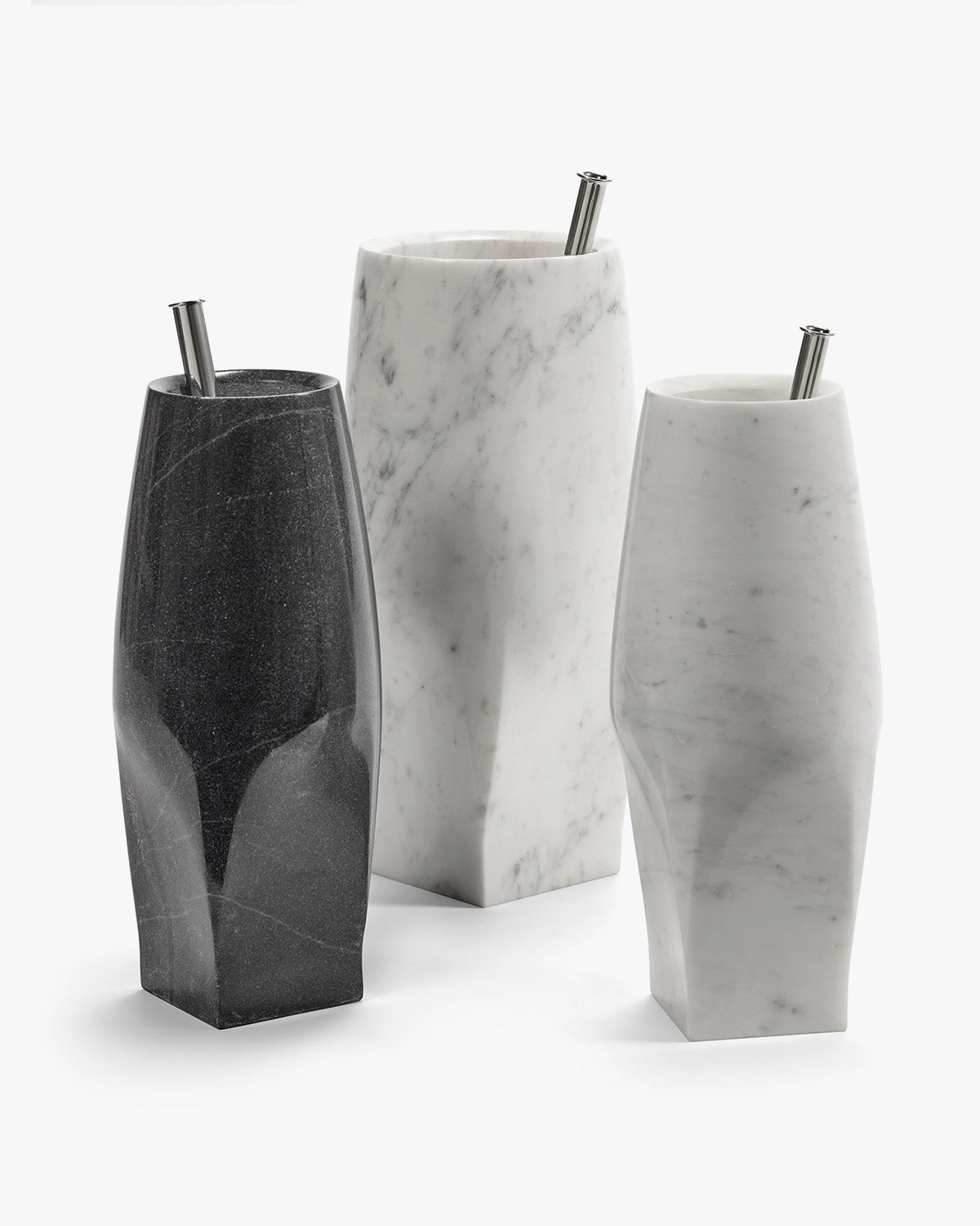 Vase with glass tube 08 S black Josephine
