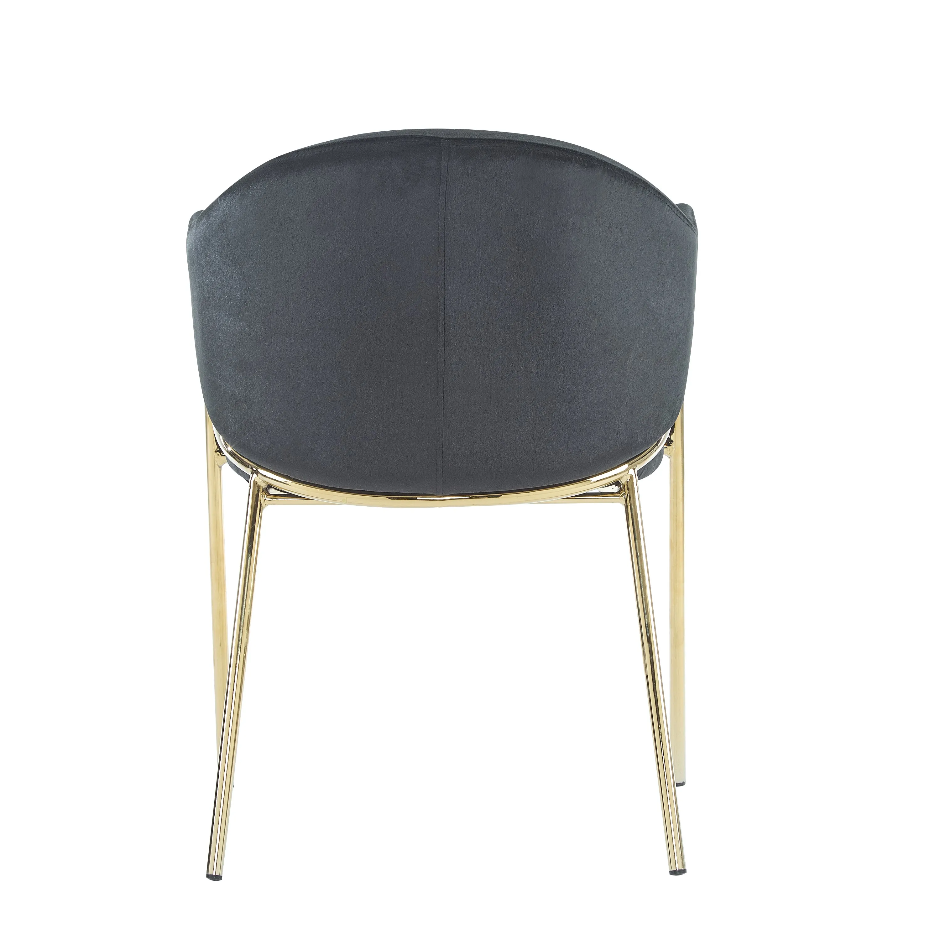 Velvet Dining Chairs with Gold Metal Frame, Set of 2