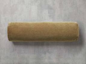 Velvet Bolster Pillow Cover in Lichen