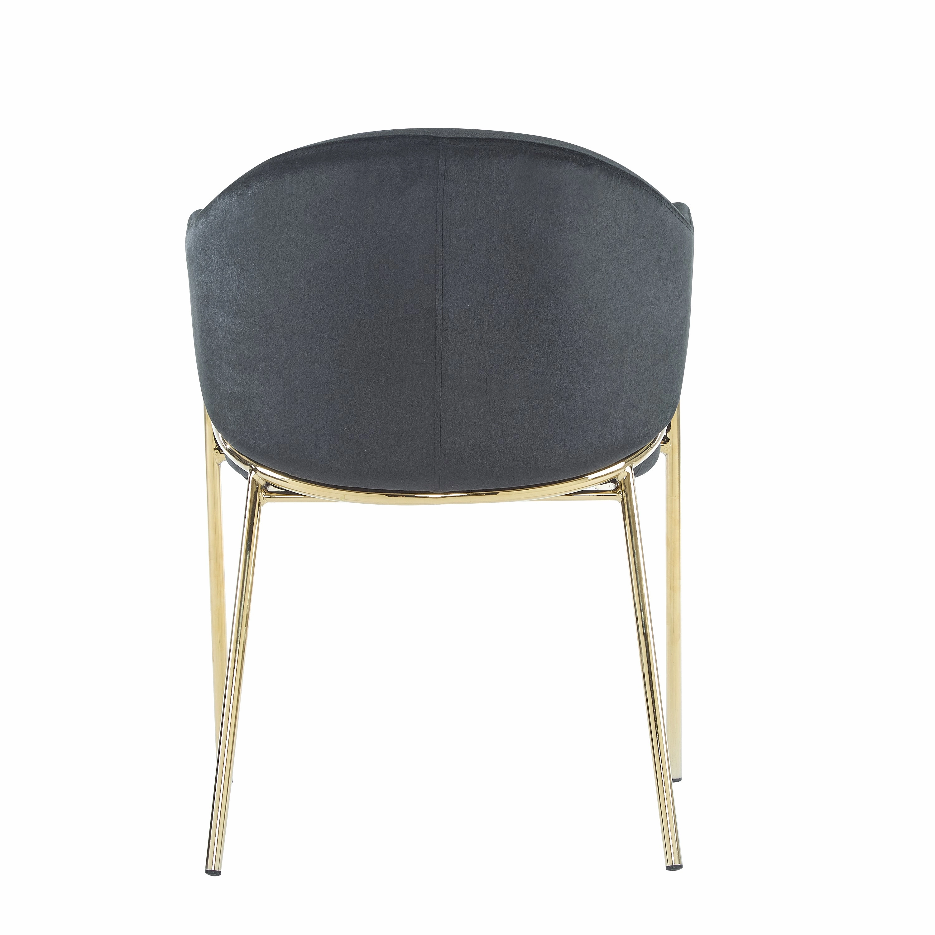 Velvet Dining Chairs with Gold Metal Frame, Set of 2