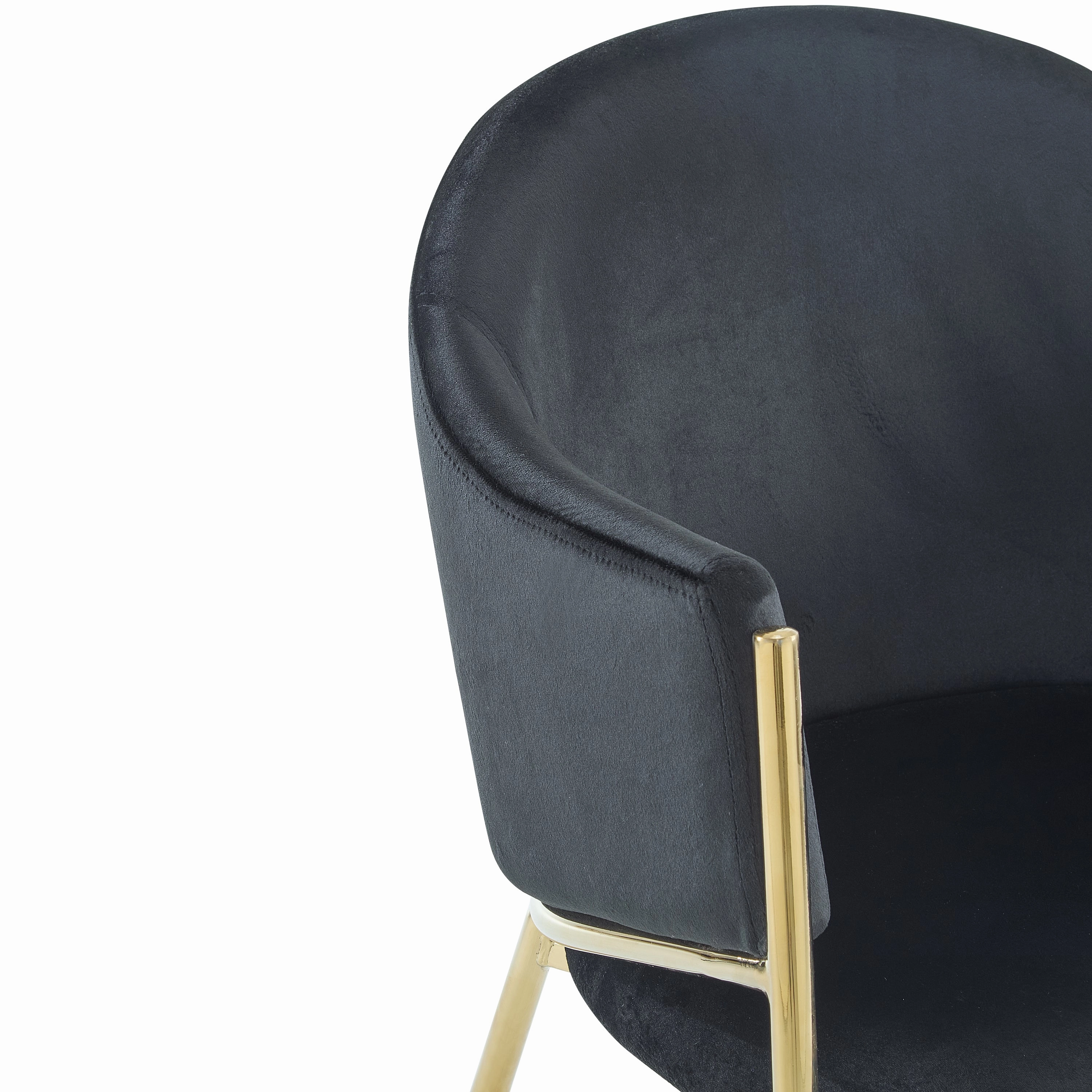 Velvet Dining Chairs with Gold Metal Frame, Set of 2