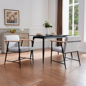Versatile Set of 2 Modern Accent Chairs  Upholstered Armchairs dining table set, 6-piece dining set