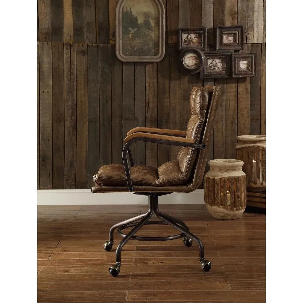 Vintage Whiskey Top Grain Leather Office Chair