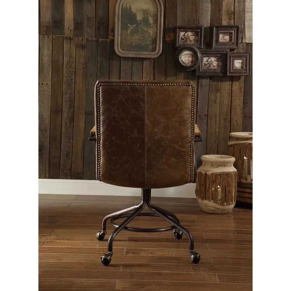 Vintage Whiskey Top Grain Leather Office Chair