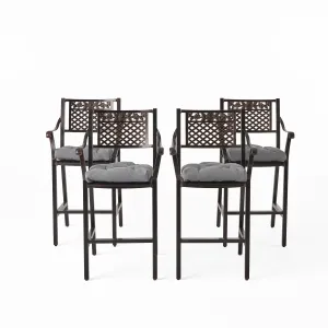 Vista Outdoor Barstool with Cushion (Set of 4) patio chairs, outdoor seating