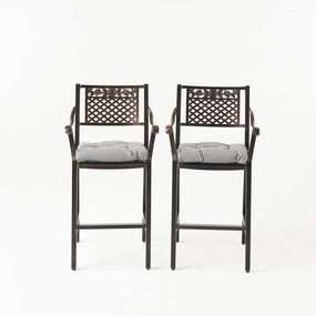 Vista Outdoor Barstool with Cushion (Set of 2) patio chairs, outdoor seating