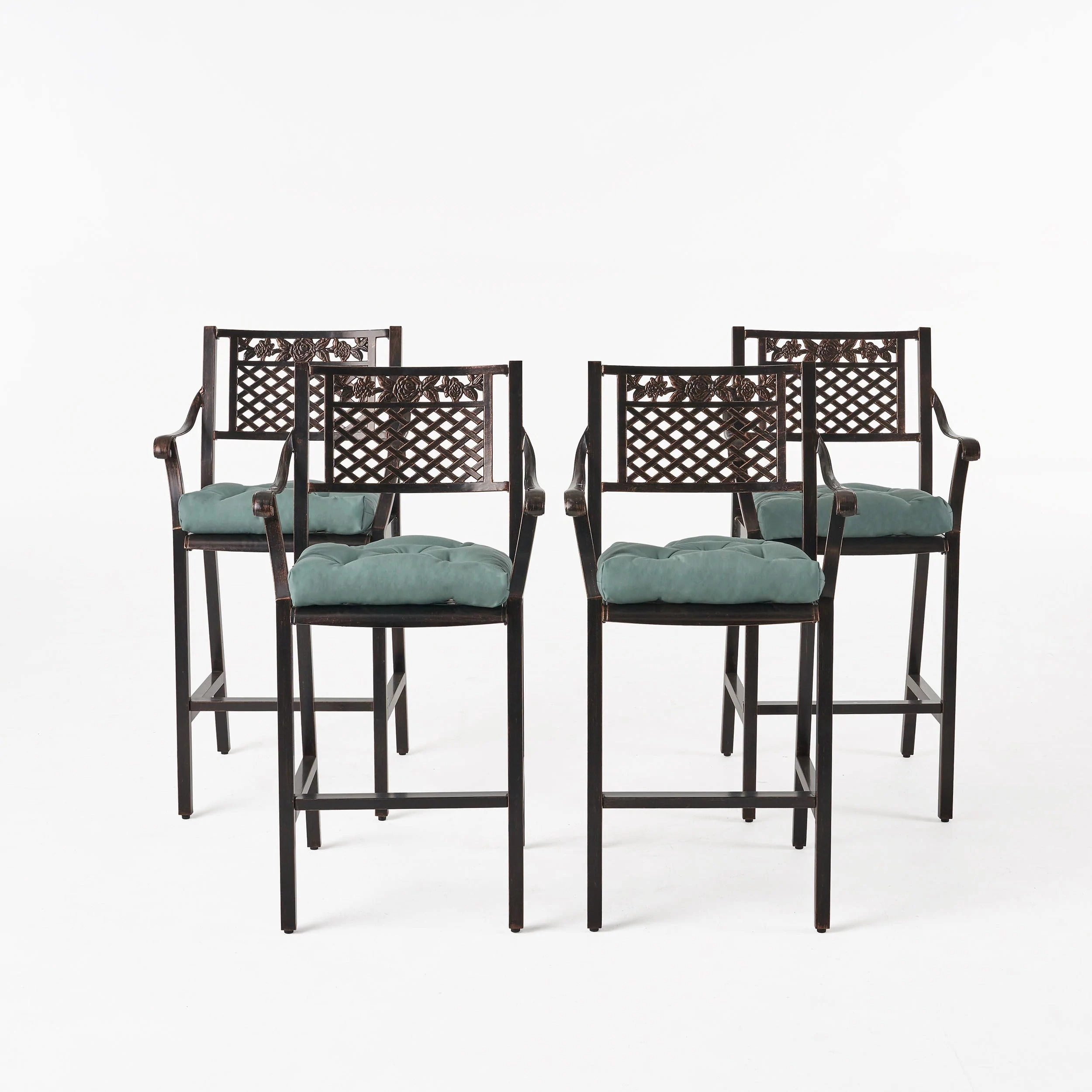 Vista Outdoor Barstool with Cushion (Set of 4)