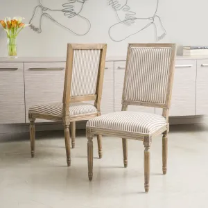Weathered Dark Coffee Stripe Dining Chairs (Set of 2) - NH641592 dining table set, 6-piece dining set