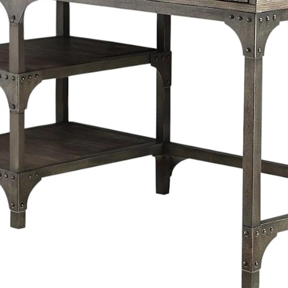 Weathered Oak and Antiqued Iron Desk
