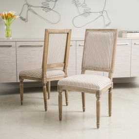 Weathered Dark Coffee Stripe Dining Chairs (Set of 2) - NH641592 dining table set, 6-piece dining set