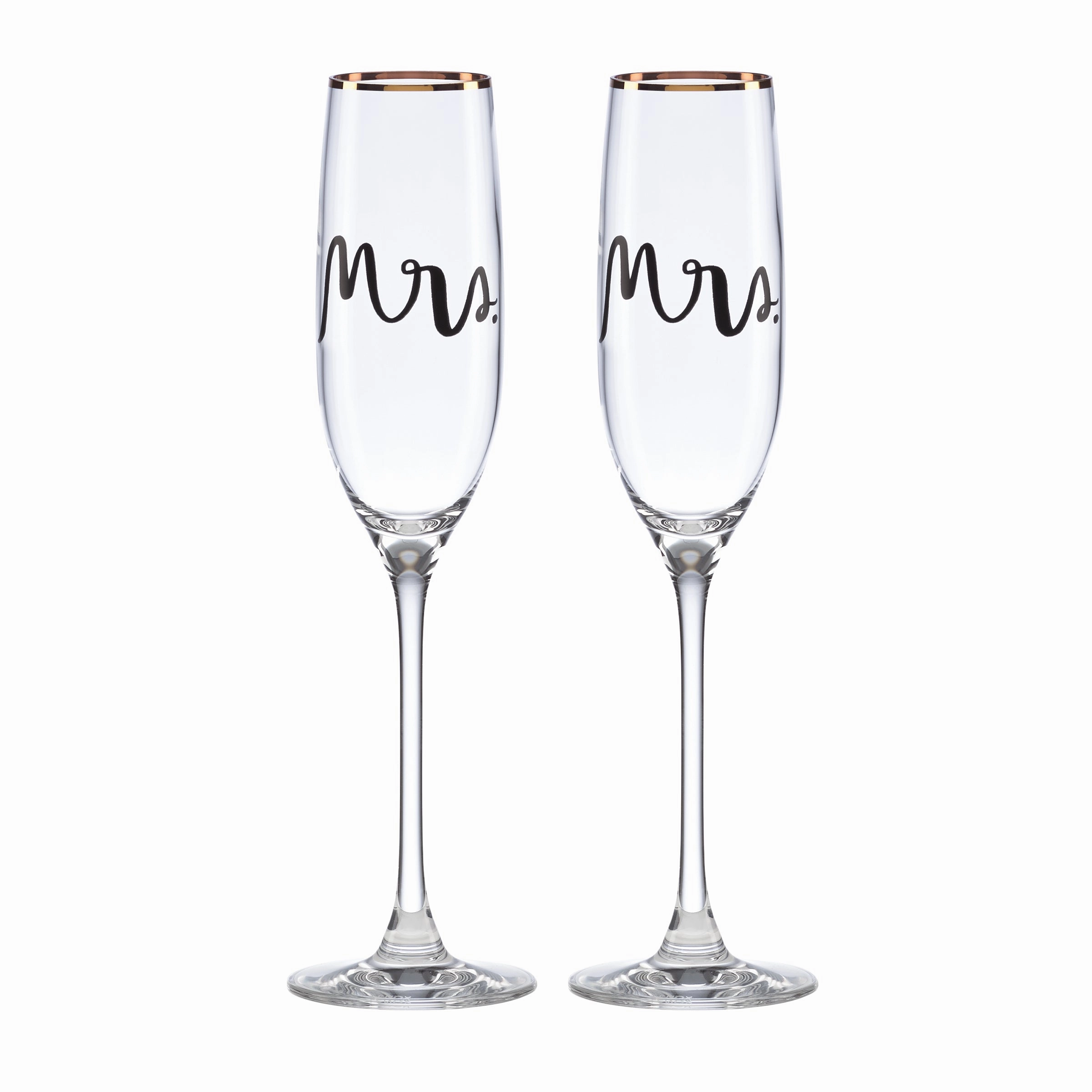 Wedding Party Mrs. & Mrs. Champagne Flute - Set Of 2