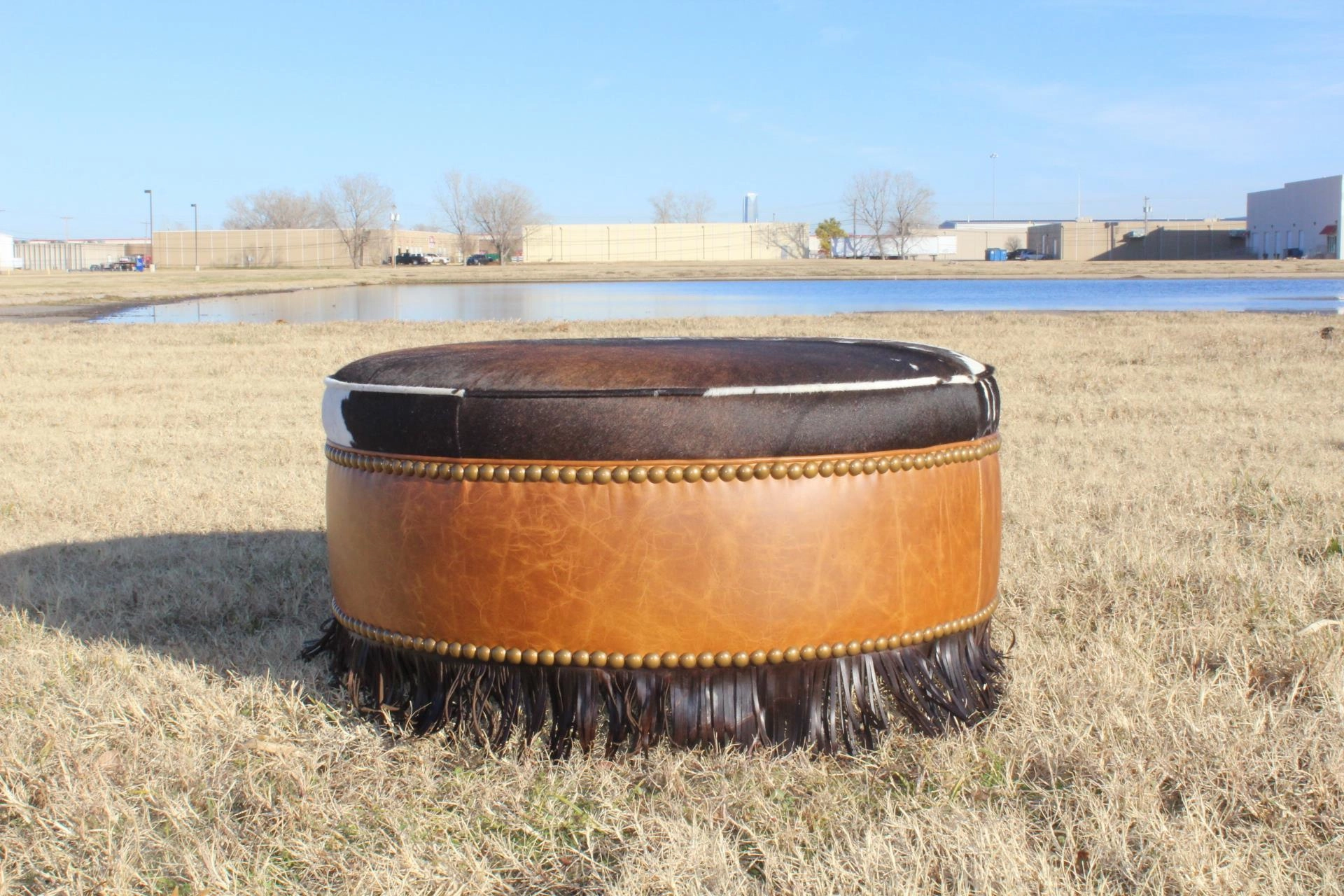 West Tex Leather Ottoman