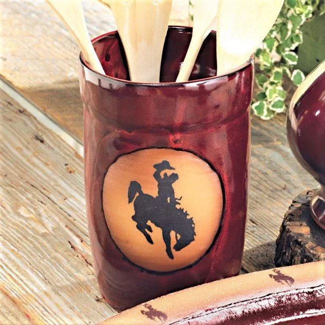 Western Bronc Utensil Crock kitchen utensils, spatula set