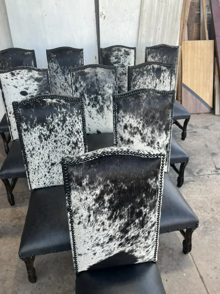 Western Dining Chair in Leather & Cowhide