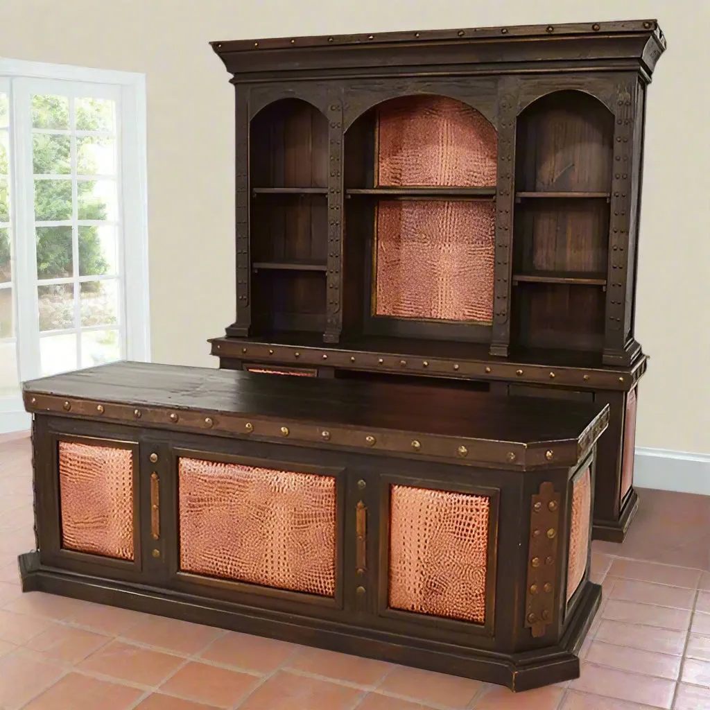 Western Executive Desk & Credenza with Hutch gaming chair, computer chair