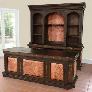 Western Executive Desk & Credenza with Hutch gaming chair, computer chair