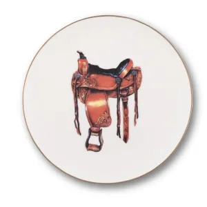 Western Saddle Bone China Plate toilet seat cover, slow close seat