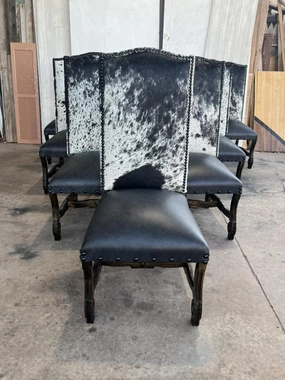 Western Dining Chair in Leather & Cowhide glassware set, wine glass