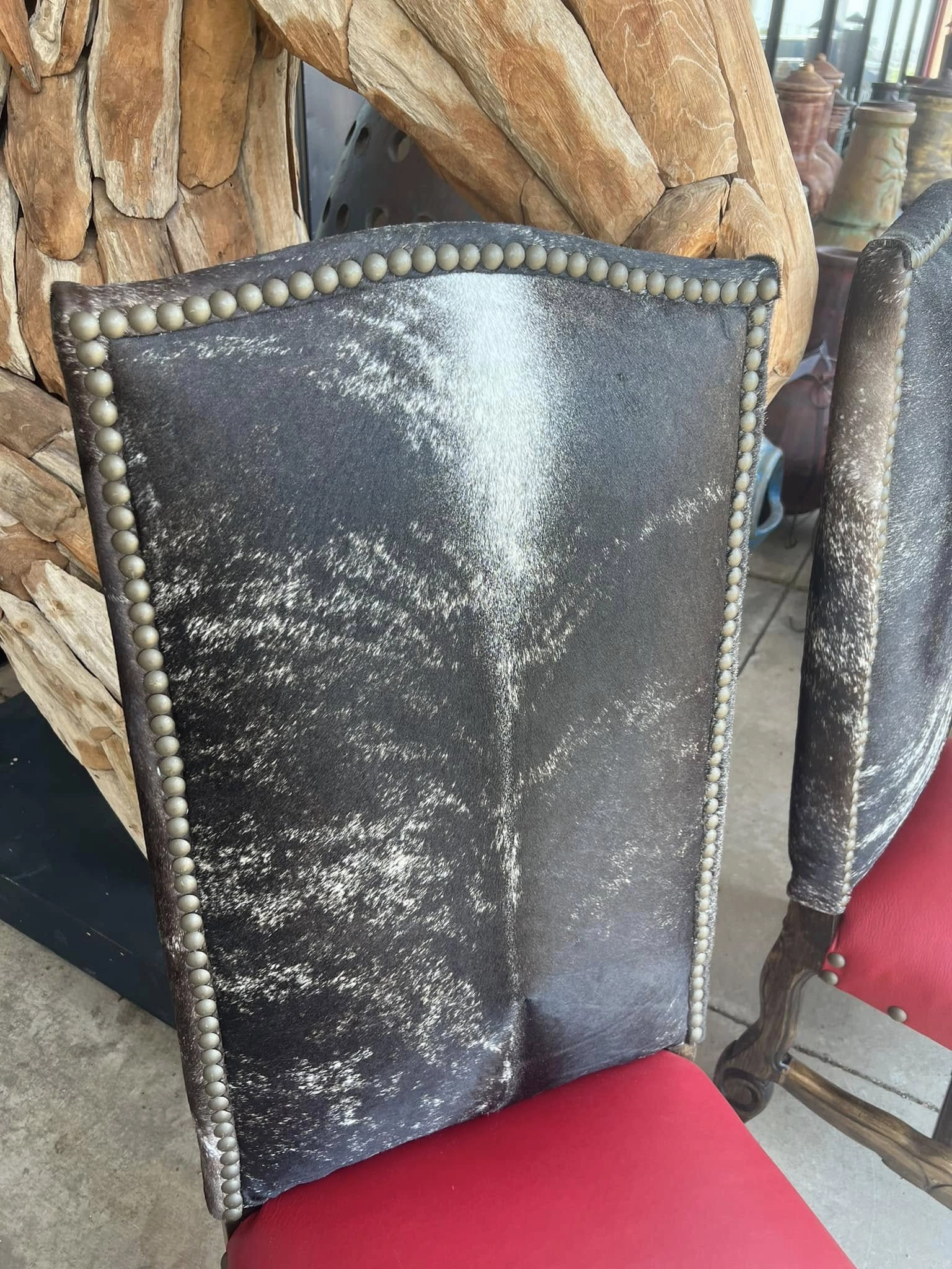 Western Dining Chair in Leather & Cowhide