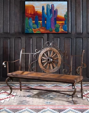 Western Pioneer Trails Bench table runner, placemat